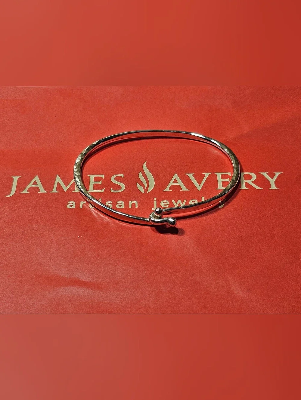 James Avery Sterling Hammered Hook-On Bracelet